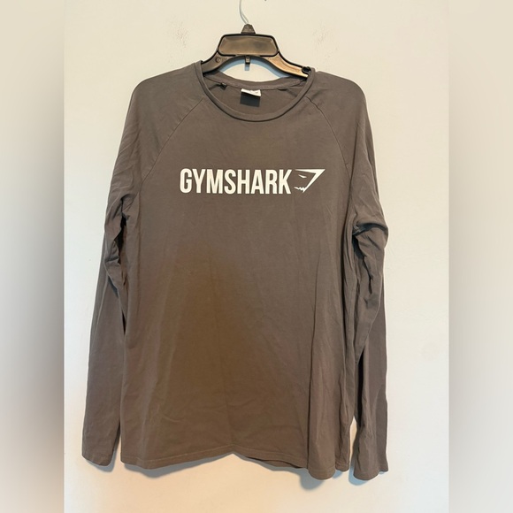Gymshark Apollo Long Sleeve Shirt Pullover Gray Men Large Activewear - Picture 1 of 4